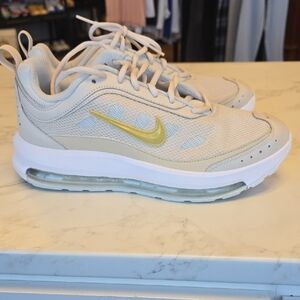 Nike Beige and Yellow Air Max Shoes